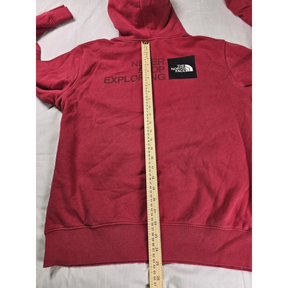 The North Face Hoodie‎ Mens Medium Red Never Stop Exploring Fleece Pullover